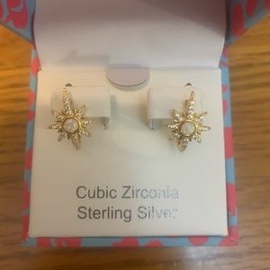 Rachel Zoe Star Drop Earrings - Sterling Silver Gold Tone